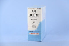 Suture with Needle Prolene Nonabsorbable Uncoated Blue Suture Monofilament Polypropylene Suture Size 4 - 0 30 Inch Suture 1-Needle 17 mm Length 1/2 Circle Taper Point Needle