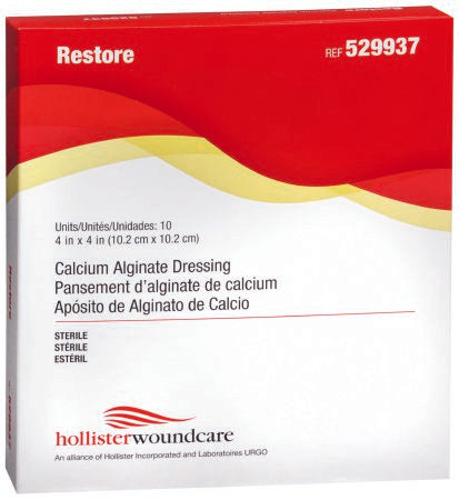 Hollister Calcium Alginate Dressing Restore™ 4 X 4 Inch Square Calcium Sodium Alginate Sterile