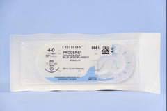 Suture with Needle Prolene Nonabsorbable Uncoated Blue Suture Monofilament Polypropylene Suture Size 4 - 0 30 Inch Suture 1-Needle 17 mm Length 3/8 Circle Taper Point Needle
