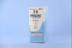 Suture with Needle Prolene Nonabsorbable Uncoated Blue Suture Monofilament Polypropylene Suture Size 2 - 0 36 Inch Suture Double-Armed 17 mm Length 1/2 Circle Taper Cut Needle