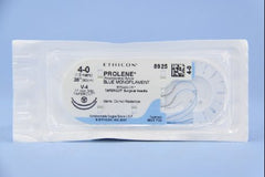 Suture with Needle Prolene Nonabsorbable Uncoated Blue Suture Monofilament Polypropylene Suture Size 4 - 0 36 Inch Suture Double-Armed 17 mm Length 3/8 Circle Taper Cut Needle