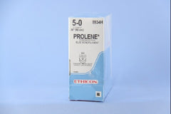 Suture with Needle Prolene Nonabsorbable Uncoated Blue Suture Monofilament Polypropylene Suture Size 5 - 0 36 Inch Suture Double-Armed 17 mm Length 1/2 Circle Taper Cut Needle