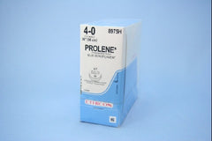 Suture with Needle Prolene Nonabsorbable Uncoated Blue Suture Monofilament Polypropylene Suture Size 4 - 0 36 Inch Suture Double-Armed 26 mm Length 1/2 Circle Taper Cut Needle