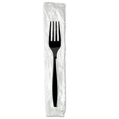 Dixie® Individually Wrapped Forks, Plastic, Black, 1,000/Carton