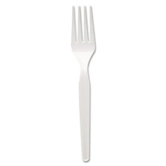 Dixie® Plastic Cutlery, Heavy Mediumweight Forks, White, 1,000/Carton