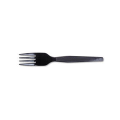 Dixie® Plastic Cutlery, Heavy Mediumweight Forks, Black, 1,000/Carton