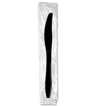 Dixie® Individually Wrapped Knives, Plastic, Black, 1,000/Carton