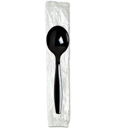 Dixie® Individually Wrapped Spoons, Plastic, Black, 1,000/Carton