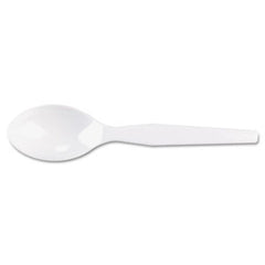 Dixie® Plastic Cutlery, Heavy Mediumweight Teaspoons, White, 1,000 Carton