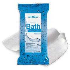 Sage Products Rinse-Free Bath Wipe Comfort Bath® Premium Heavyweight Soft Pack Water / Glycerin / Aloe / Vitamin E Scented 8 Count