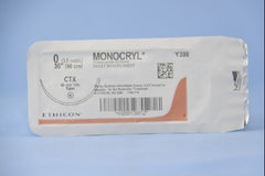 Suture with Needle Monocryl Absorbable Uncoated Violet Suture Monofilament Poliglecaprone Size 0 36 Inch Suture 1-Needle 48 mm Length 1/2 Circle Taper Point Needle