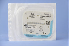 Suture with Needle Perma-Hand Nonabsorbable Coated Black Suture Braided Silk Size 3 - 0 18 Inch Suture 1-Needle 17 mm Length 1/2 Circle Taper Point Needle