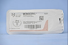 Suture with Needle Monocryl Absorbable Uncoated Violet Suture Monofilament Poliglecaprone Size 2 - 0 27 Inch Suture 1-Needle 36.4 mm Length 5/8 Circle Taper Point Needle