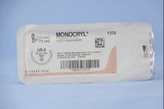 Suture with Needle Monocryl Absorbable Uncoated Violet Suture Monofilament Poliglecaprone Size 0 27 Inch Suture 1-Needle 36.4 mm Length 5/8 Circle Taper Point Needle