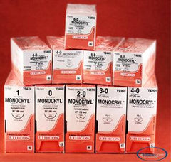 Suture with Needle Monocryl Absorbable Uncoated Violet Suture Monofilament Poliglecaprone Size 0 27 Inch Suture 1-Needle 26 mm Length 1/2 Circle Taper Point Needle