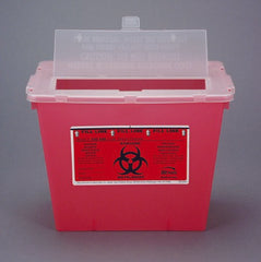 Bemis Healthcare Sharps Container Bemis™ Sentinel 8-5/8 H X 11-5/8 L X 7-3/4 W Inch 2 Gallon Translucent Red Base / Translucent Lid Horizontal Entry Flap Lid - M-337383-4756 - Case of 30