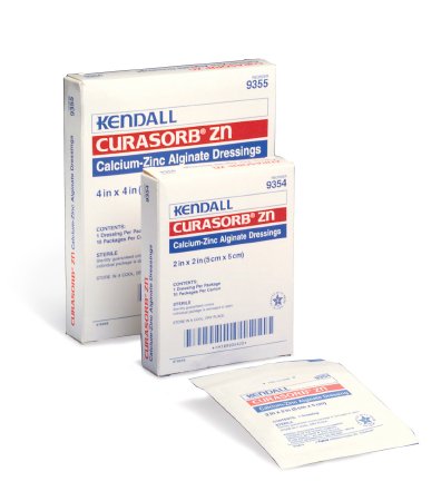 Cardinal Zinc Calcium Alginate Dressing Kendall™ 4 X 4 Inch Square Calcium Alginate / Zinc Sterile