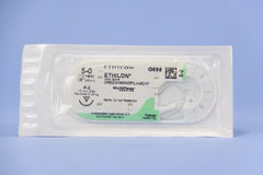 J & J Healthcare Systems Suture with Needle Ethilon™ Nonabsorbable Uncoated Green Suture Monofilament Nylon Size 5 - 0 18 Inch Suture 1-Needle 13 mm Length 3/8 Circle Reverse Cutting Needle