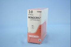 Suture with Needle Monocryl Absorbable Uncoated Violet Suture Monofilament Poliglecaprone Size 3 - 0 27 Inch Suture 1-Needle 17 mm Length 1/2 Circle Taper Point Needle