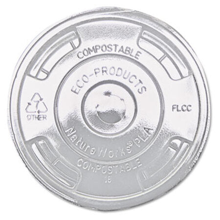 Eco-Products® GreenStripe Renewable and Compost Cold Cup Flat Lids, for 9-24 oz, 100/Pack, 10 Packs/Carton