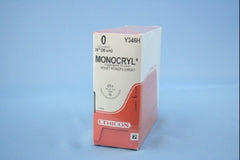 Suture with Needle Monocryl Absorbable Uncoated Violet Suture Monofilament Poliglecaprone Size 0 36 Inch Suture 1-Needle 36 mm Length 1/2 Circle Taper Point Needle