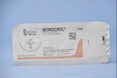 Suture with Needle Monocryl Absorbable Uncoated Violet Suture Monofilament Poliglecaprone Size 0 36 Inch Suture 1-Needle 40 mm Length 1/2 Circle Taper Point Needle