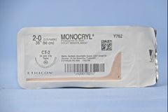 Suture with Needle Monocryl Absorbable Uncoated Violet Suture Monofilament Poliglecaprone Size 2 - 0 36 Inch Suture 1-Needle 26 mm Length 1/2 Circle Taper Point Needle