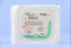 Suture with Needle Nurolon Nonabsorbable Coated Black Suture Braided Nylon Size 2 - 0 18 Inch Suture 1-Needle 26 mm Length 1/2 Circle Taper Point Needle