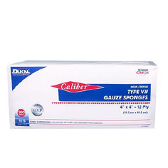Dukal USP Type VII Gauze Sponge Caliber™ Cotton 12-Ply 4 X 4 Inch Square NonSterile