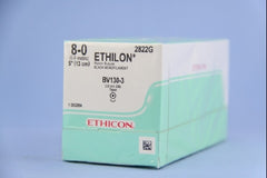 Suture with Needle Ethilon Nonabsorbable Uncoated Black Suture Monofilament Nylon Size 8 - 0 5 Inch Suture 1-Needle 3.8 mm Length 3/8 Circle Taper Point Needle