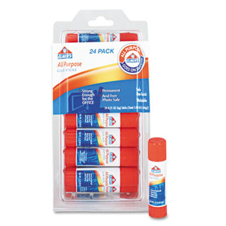 s® Disappearing Glue Stick, 0.21 oz, Applies White, Dries Clear, 24/Pack