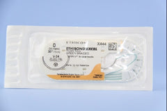 Suture with Needle Ethibond Nonabsorbable Coated Green Suture Braided Polyester Size 0 30 Inch Suture 1-Needle 36.4 mm Length 1/2 Circle Taper Cut Needle