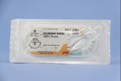 J & J Healthcare Systems Suture with Needle Ethibond Nonabsorbable Coated Green Suture Braided Polyester Size 0 30 Inch Suture 1-Needle 22 mm Length 1/2 Circle Reverse Cutting Needle