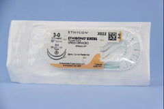 Suture with Needle Ethibond Nonabsorbable Coated Green Suture Braided Polyester Size 3 - 0 36 Inch Suture Double-Armed 26 mm Length 1/2 Circle Taper Point Needle