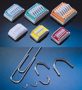 Teleflex Medical Adhesive Cartridge Style Ligating Clip Horizon™ Titanium Medium Blue Clip 6 Clips