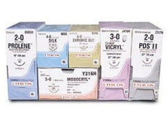 Suture with Needle Ethibond Nonabsorbable Coated Green Suture Braided Polyester Size 2 - 0 30 Inch Suture 1-Needle 17 mm Length 1/2 Circle Taper Point Needle