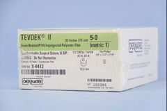 Suture without Needle Deknatel Tevdek® Braided Polyester Nonabsorbable Coated Size 2 24 Inch Suture