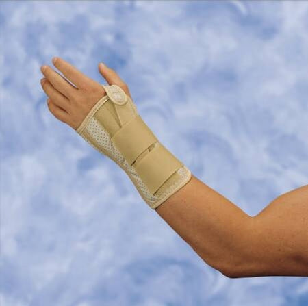 DeRoyal Wrist Brace Metal / Nylon / Vinyl Left Hand Tan Small