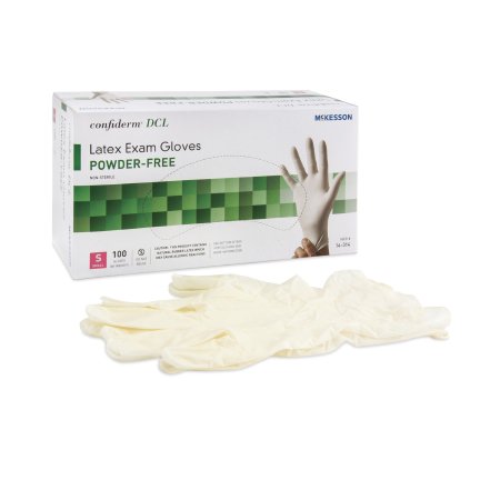 Exam Glove McKesson Confiderm® Small NonSterile Latex Standard Cuff Length Smooth Ivory Not Chemo Approved - M-354435-2249 - Box of 100