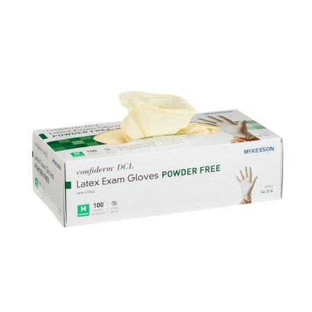 Exam Glove McKesson Confiderm® Medium NonSterile Latex Standard Cuff Length Smooth Ivory Not Chemo Approved - M-354436-1887 - Case of 1000