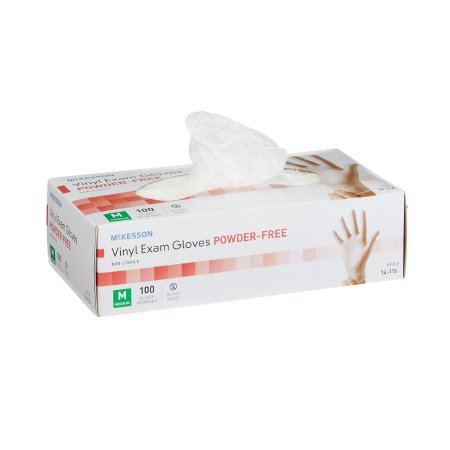 Exam Glove McKesson Medium NonSterile Vinyl Standard Cuff Length Smooth Clear Not Chemo Approved - M-354439-4590 - Case of 1000