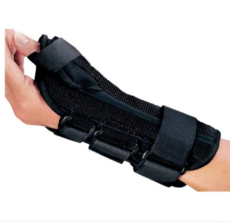 DJO Wrist Brace with Abducted Thumb ProCare® ComfortFORM™ Aluminum / Foam / Lycra® / Plastic Right Hand Black X-Small