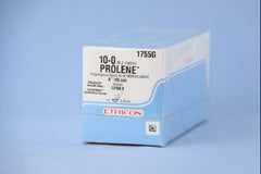 Suture with Needle Prolene Nonabsorbable Uncoated Blue Suture Monofilament Polypropylene Suture Size 10 - 0 6 Inch Suture Double-Armed 5.5 mm Length 1/2 Circle Spatula Needle
