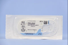 J & J Healthcare Systems Suture with Needle Prolene™ Nonabsorbable Uncoated Blue Suture Monofilament Polypropylene Suture Size 6 - 0 30 Inch Suture Double-Armed 13 mm Length 1/2 Circle Taper Point Needle