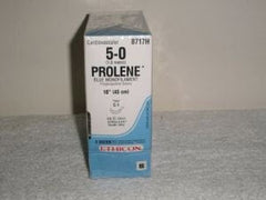 Suture with Needle Prolene Nonabsorbable Uncoated Blue Suture Monofilament Polypropylene Suture Size 5 - 0 18 Inch Suture Double-Armed 12 mm Length 3/8 Circle Taper Point Needle