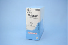 Suture with Needle Prolene Nonabsorbable Uncoated Blue Suture Monofilament Polypropylene Suture Size 6 - 0 24 Inch Suture Double-Armed 9.3 mm Length 3/8 Circle Taper Point Needle