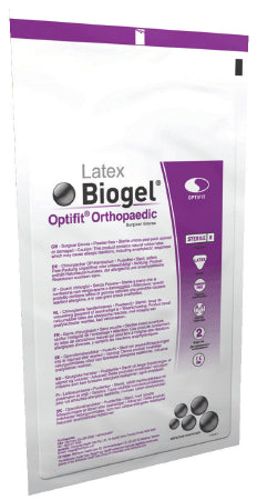 Molnlycke Surgical Glove Biogel® Optifit™ Orthopaedic Size 7 Sterile Pair Latex Extended Cuff Length Micro-Textured Straw Not Chemo Approved - M-363566-4341 - Case of 160