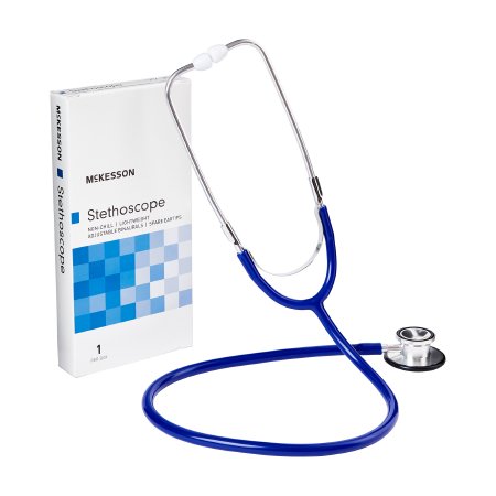 Classic Stethoscope McKesson Royal Blue 1-Tube 22 Inch Tube Double-Sided Chestpiece