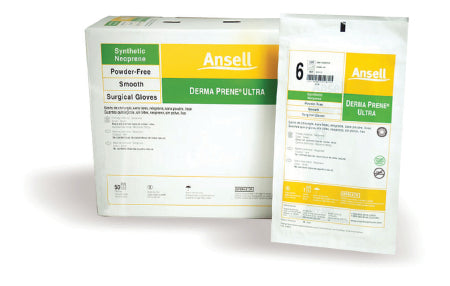 Ansell Surgical Glove Derma Prene® Ultra Size 5.5 Sterile Pair Polyisoprene Extended Cuff Length Smooth Green Chemo Tested - M-364342-2942 - Case of 200