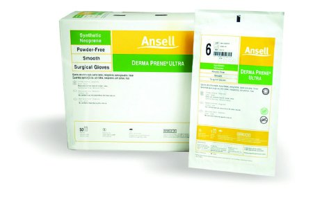 Ansell Surgical Glove Derma Prene® Ultra Size 6.5 Sterile Pair Polyisoprene Extended Cuff Length Smooth Green Chemo Tested - M-364344-1775 - Box of 50